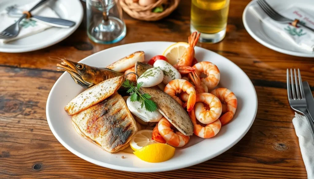 A plate of fresh seafood from Sullivan's Fish Camp restaurant