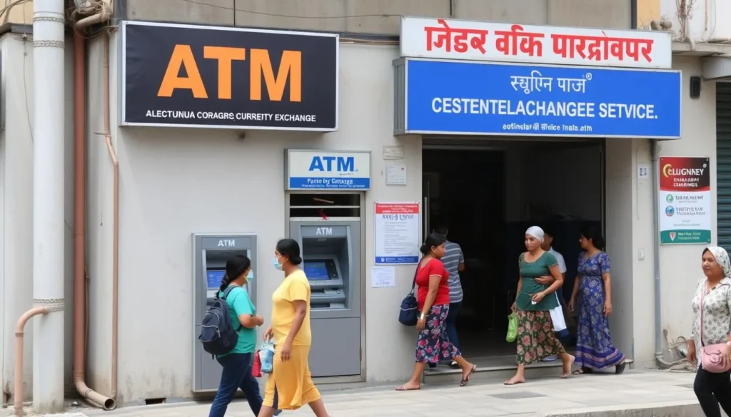 ATM and currency exchange in Xam Neua town center