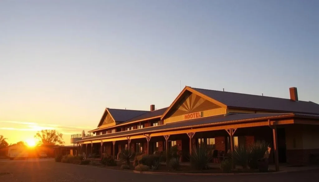 Accommodation in Tennant Creek with outback sunset view