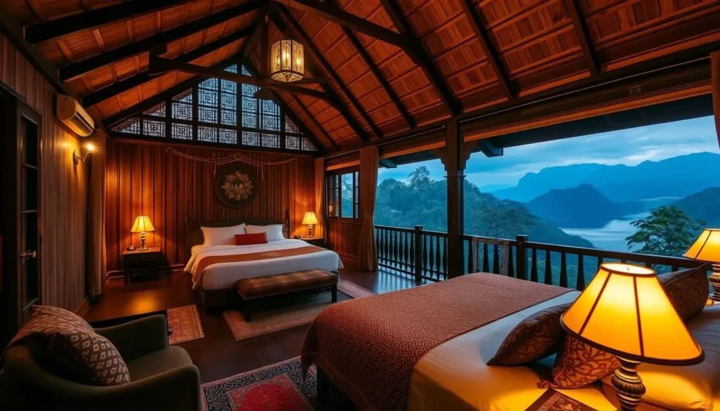 Accommodation options near Lake Telaga Warna with mountain views