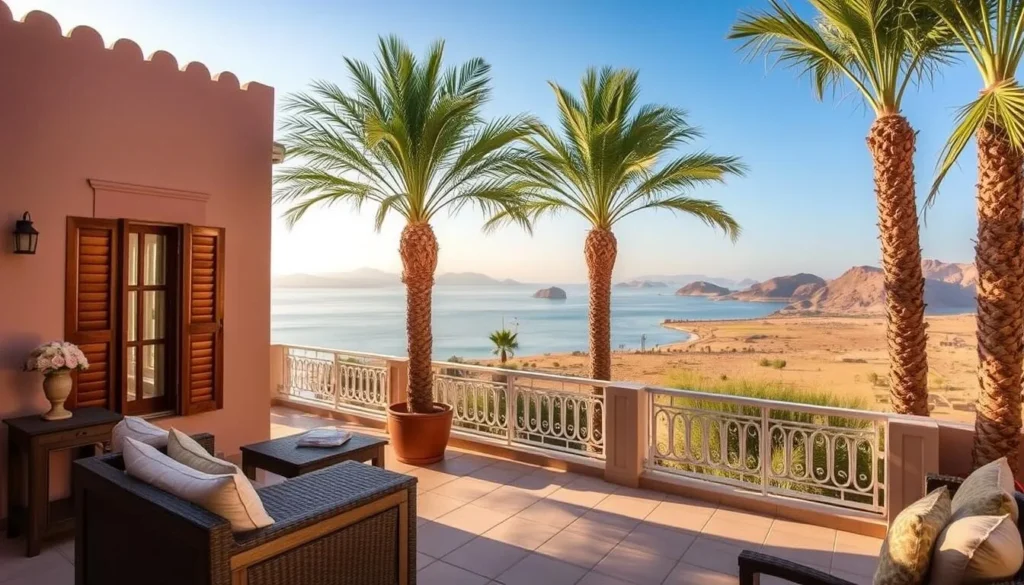 Accommodation with views of the sea near Wadi Shab