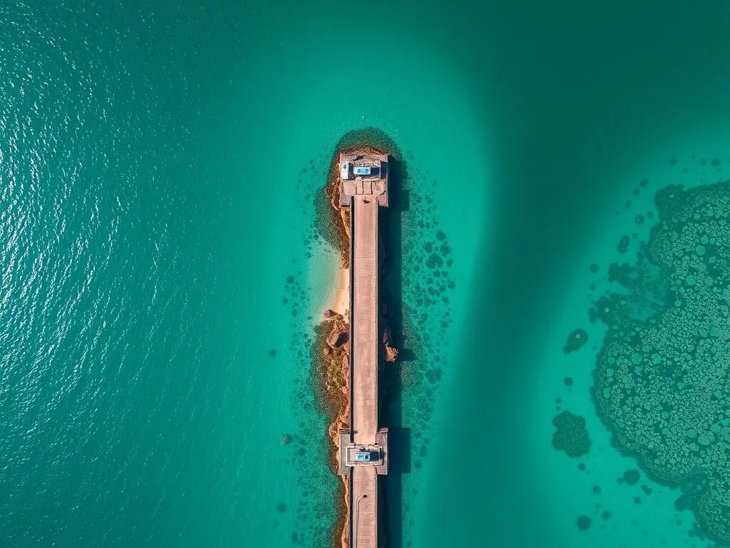 Adam's Bridge limestone shoals connecting Sri Lanka to India