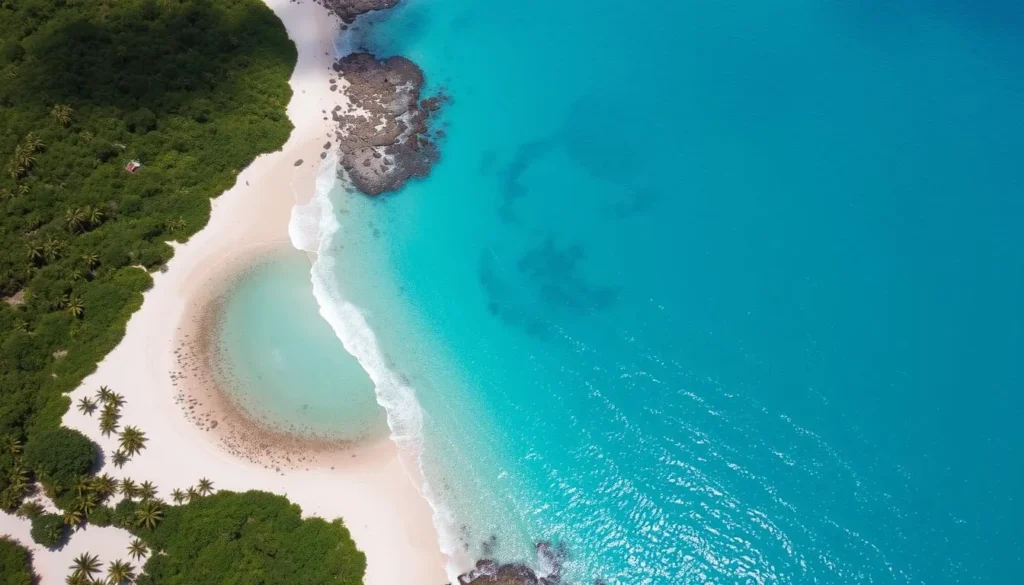 Aerial view of Barbados coastline showing the best beaches to visit during optimal weather months