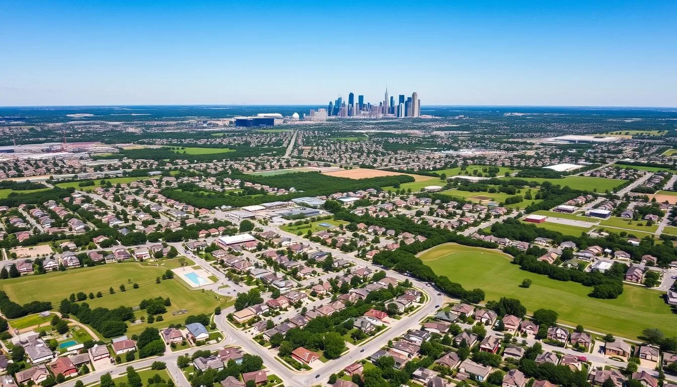 Aerial-view-of-Keller-Texas-showing-its-proximity-to-Dallas-Fort-Worth Aerial view of Keller, Texas showing its proximity to Dallas-Fort Worth