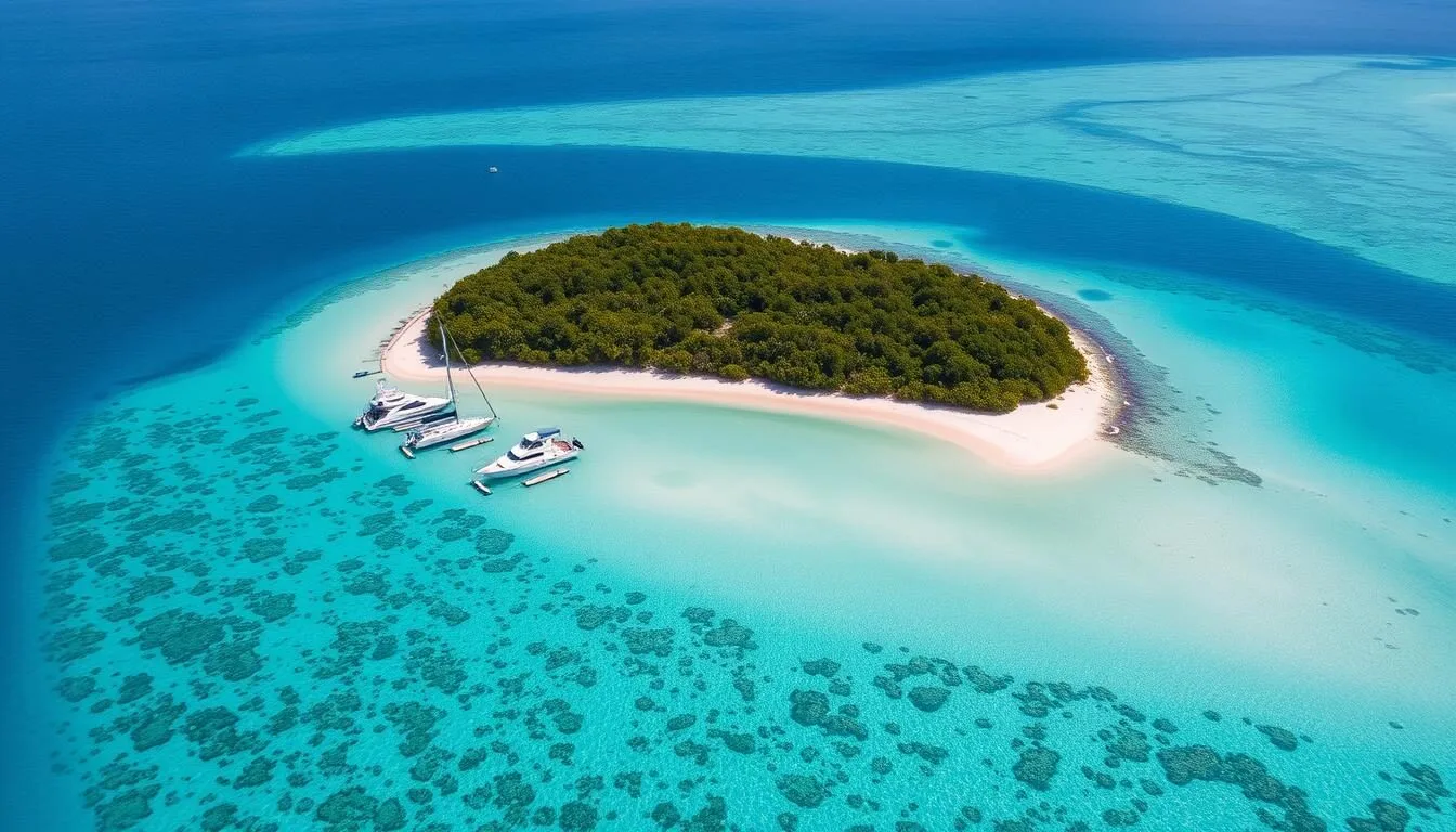 Aerial-view-of-Marina-Cay-British-Virgin-Islands-showing-the-small-island-surrounded-by Aerial view of Marina Cay, British Virgin Islands showing the small island surrounded by turquoise waters