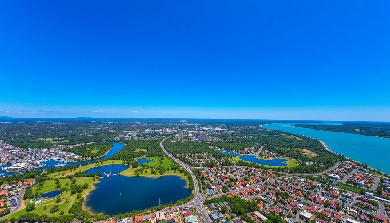 Aerial-view-of-Palmerston-Northern-Territory-showing-its-lush-landscape-and-modern-city-layout Aerial view of Palmerston, Northern Territory showing its lush landscape and modern city layout