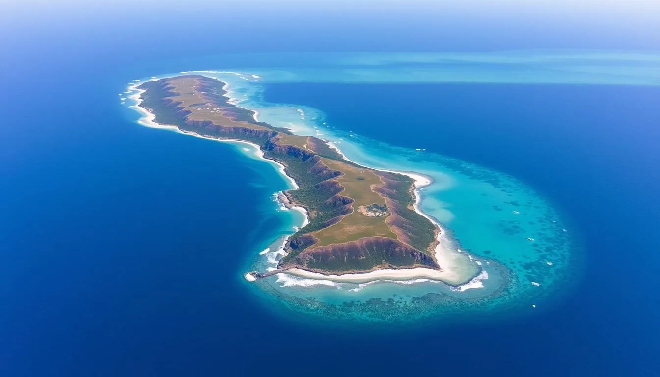 Aerial view of Peninsula Valdes Argentina coastline showing the unique geography of this wildlife sanctuary