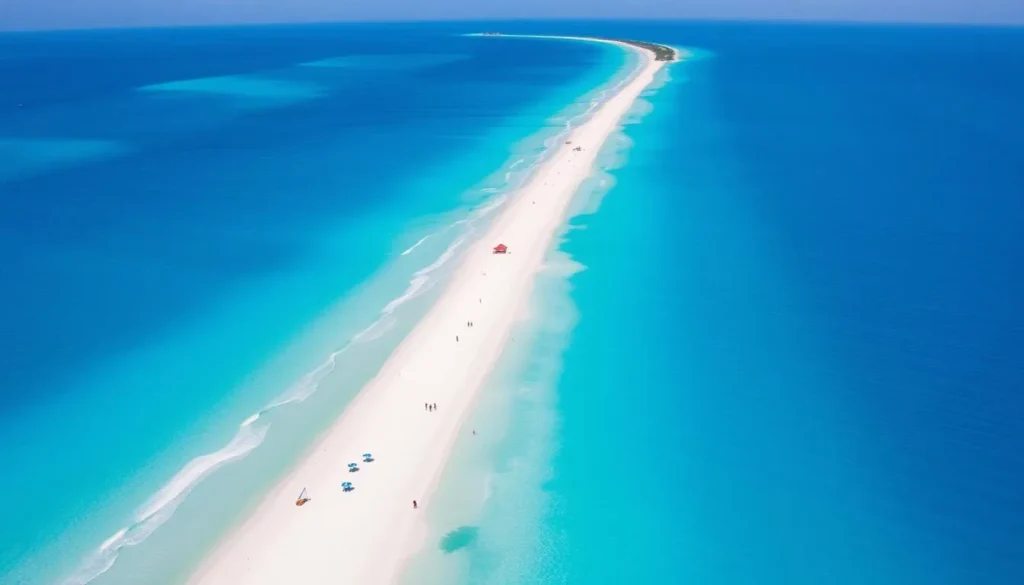 Aerial view of Shoal Bay East beach in Anguilla