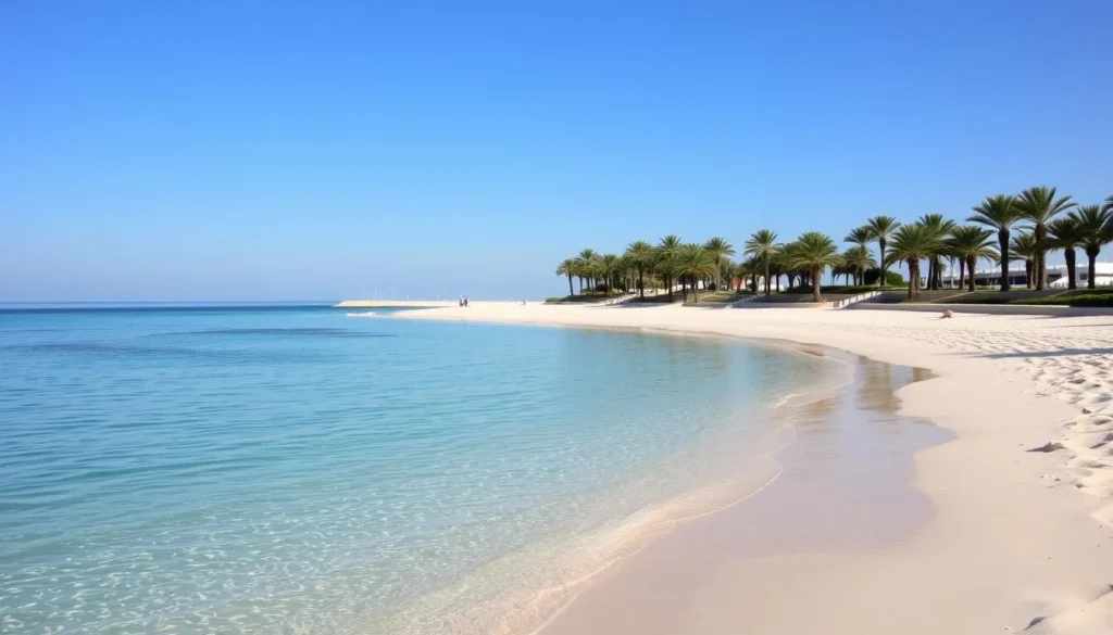 Al Shamal Beach with its pristine shoreline and shallow waters
