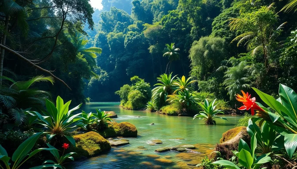 Alejandro Humboldt National Park with lush rainforest and river