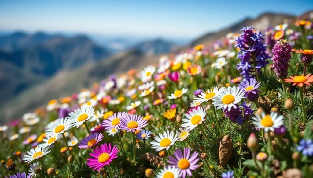 Alpine wildflowers blooming in Kosciuszko National Park during summer
