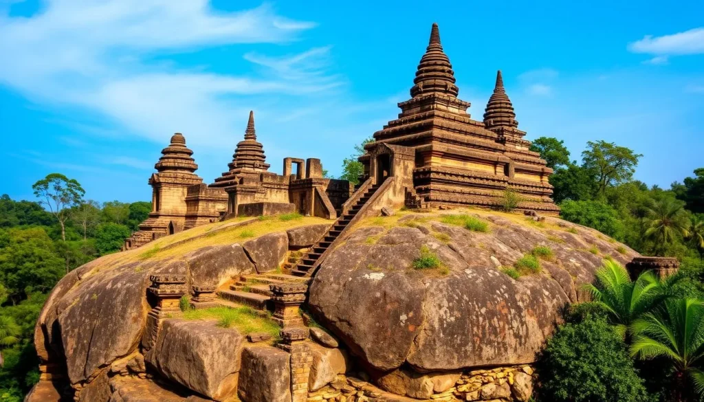 Ancient Buddhist ruins of Sithulpawwa Monastery in Yala National Park
