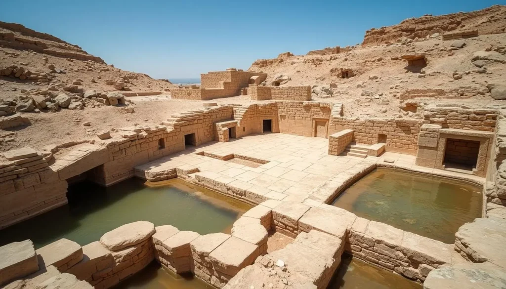 Ancient baptismal pools at Al-Maghtas archaeological site