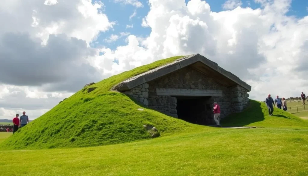 Ancient burial chamber at Bryn Celli Ddu on Anglesey Island Wales