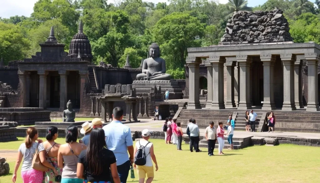 Ancient ruins at Polonnaruwa archaeological site near Maduru Oya National Park