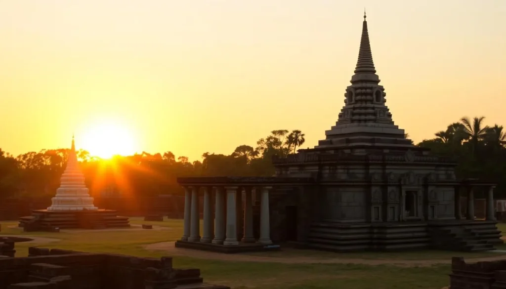 Ancient ruins of Anuradhapura near Kala Wewa