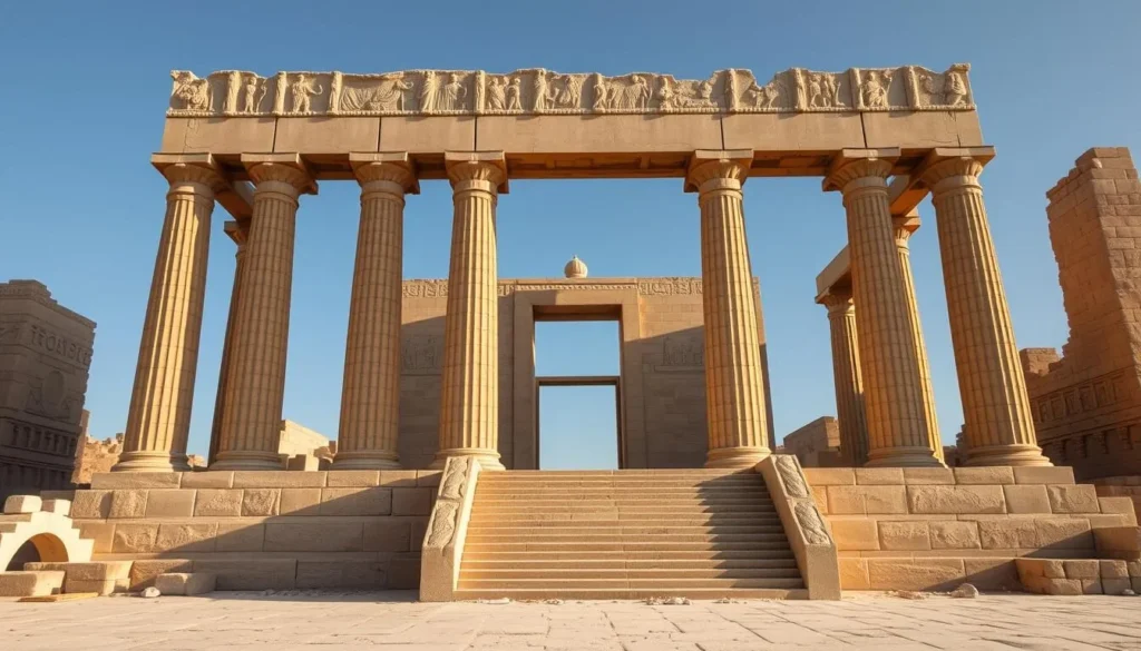 Ancient ruins of Persepolis with carved reliefs and columns - Iran best things to do Ancient ruins of Persepolis with carved reliefs and columns - Iran best things to do