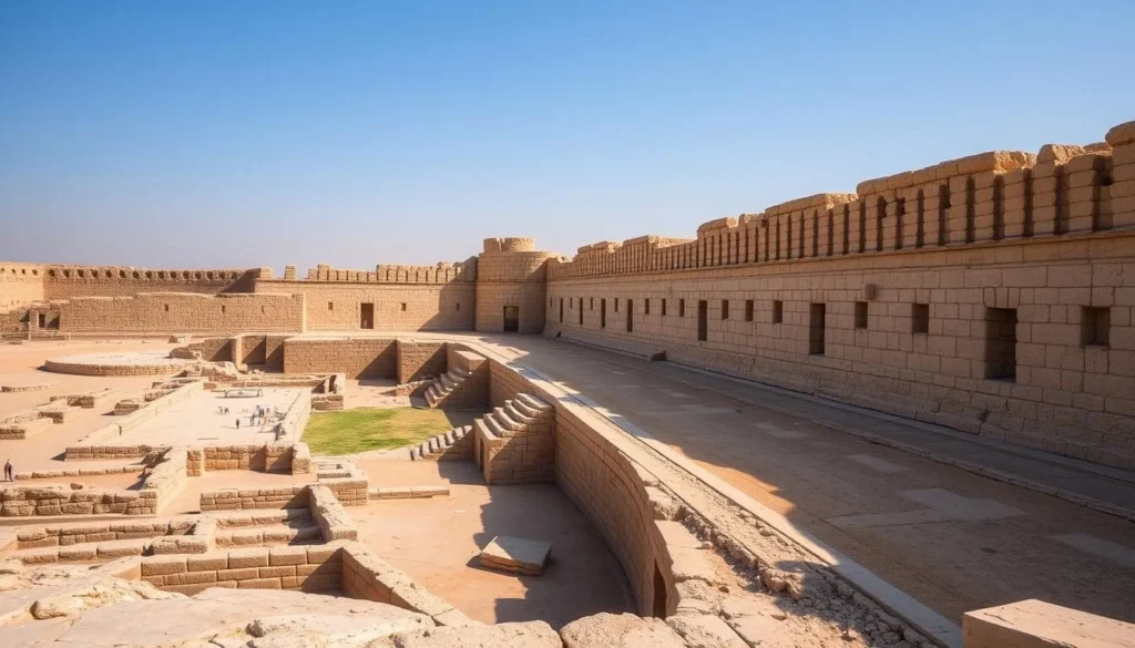 Ancient walls of Nineveh showing the impressive scale of this Assyrian capital