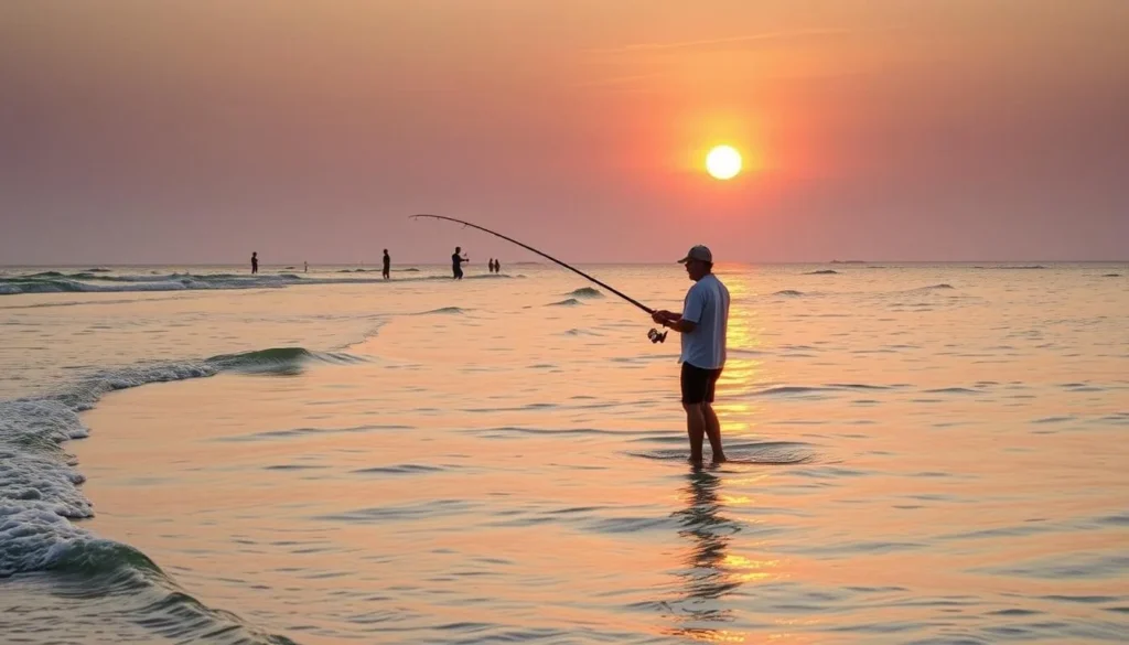 Angler fishing from the shore at Don Pedro Island State Park