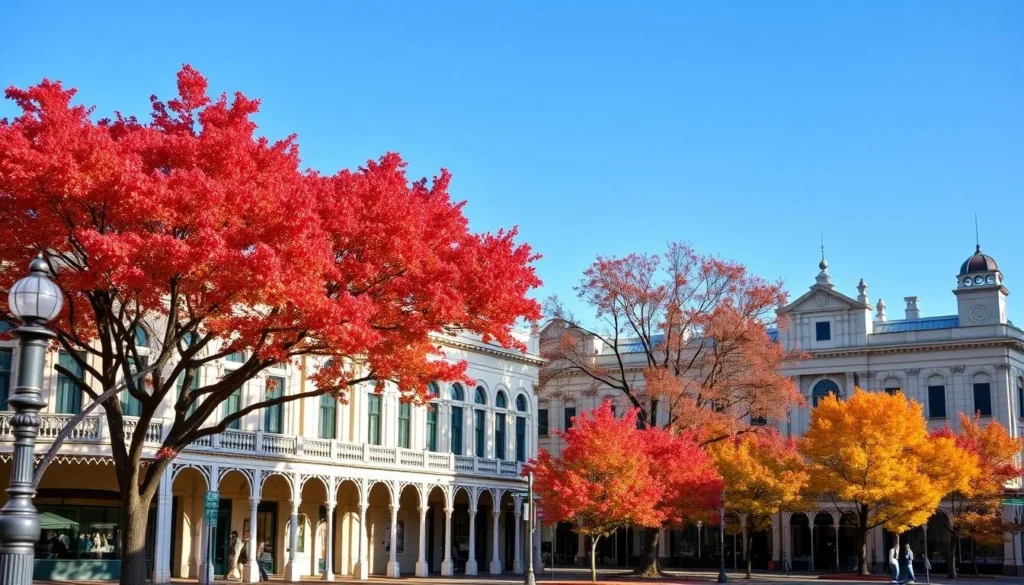 Armidale in autumn with colorful foliage and heritage buildings