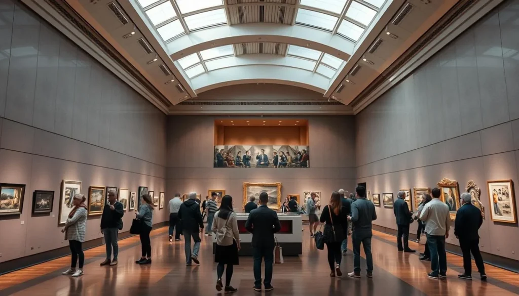 Art Gallery of New South Wales in Sydney with visitors viewing exhibitions