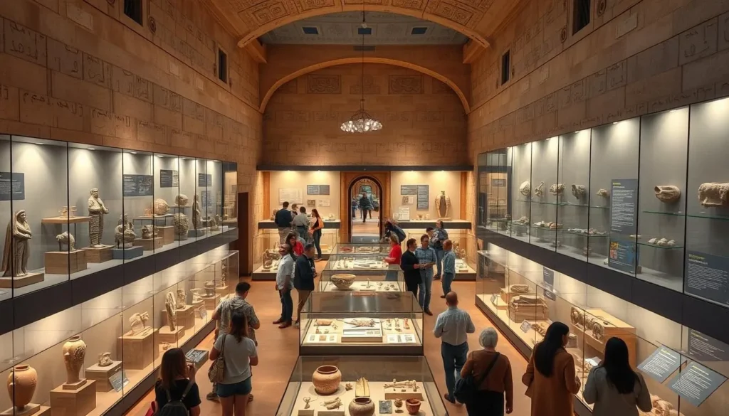 Artifacts display at the Hama Archaeological Museum in Al-Azm Palace