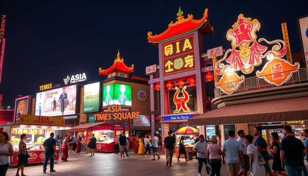 Asia Times Square in Grand Prairie during a cultural celebration