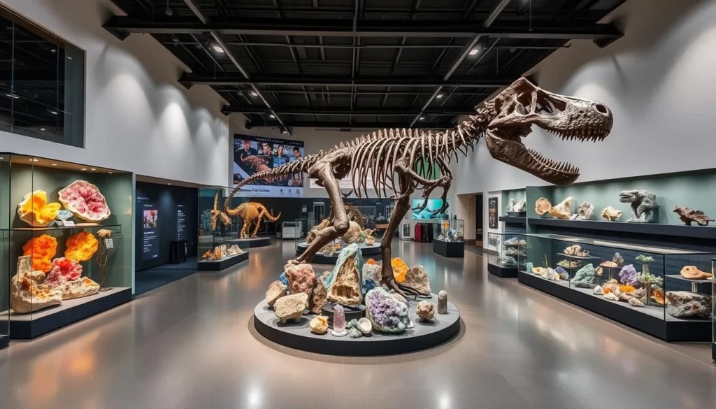 Australian Fossil and Mineral Museum in Bathurst with T-Rex skeleton display