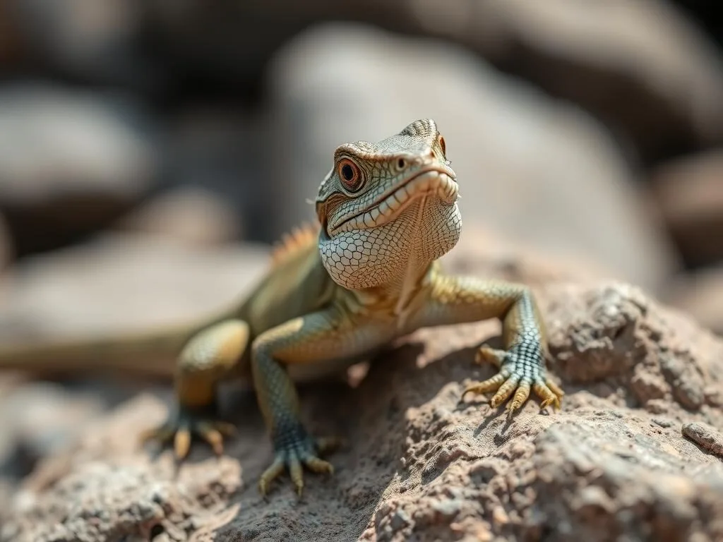 Australian water dragon on rocks in Burleigh Head National Park