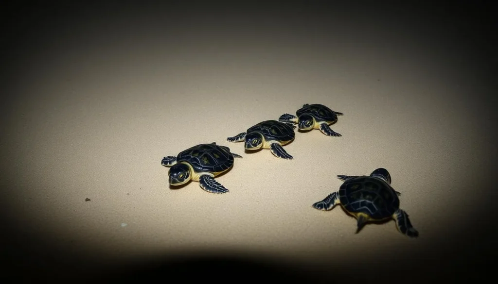 Baby turtles hatching at Mon Repos Turtle Centre in Bundaberg, Queensland Baby turtles hatching at Mon Repos Turtle Centre in Bundaberg, Queensland