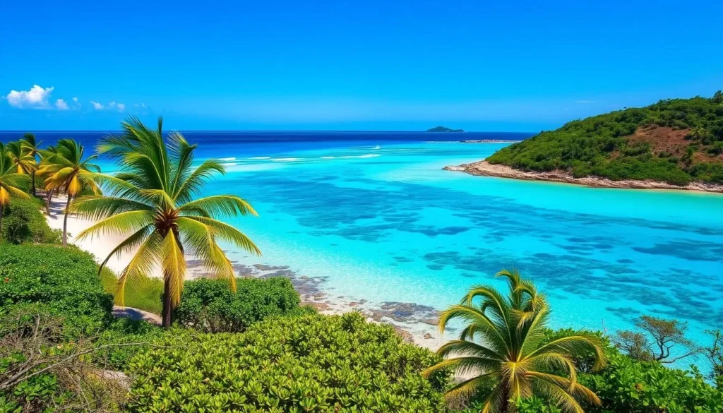 Bahía de Naranjo Natural Park near Cacocum with crystal clear waters and tropical vegetation