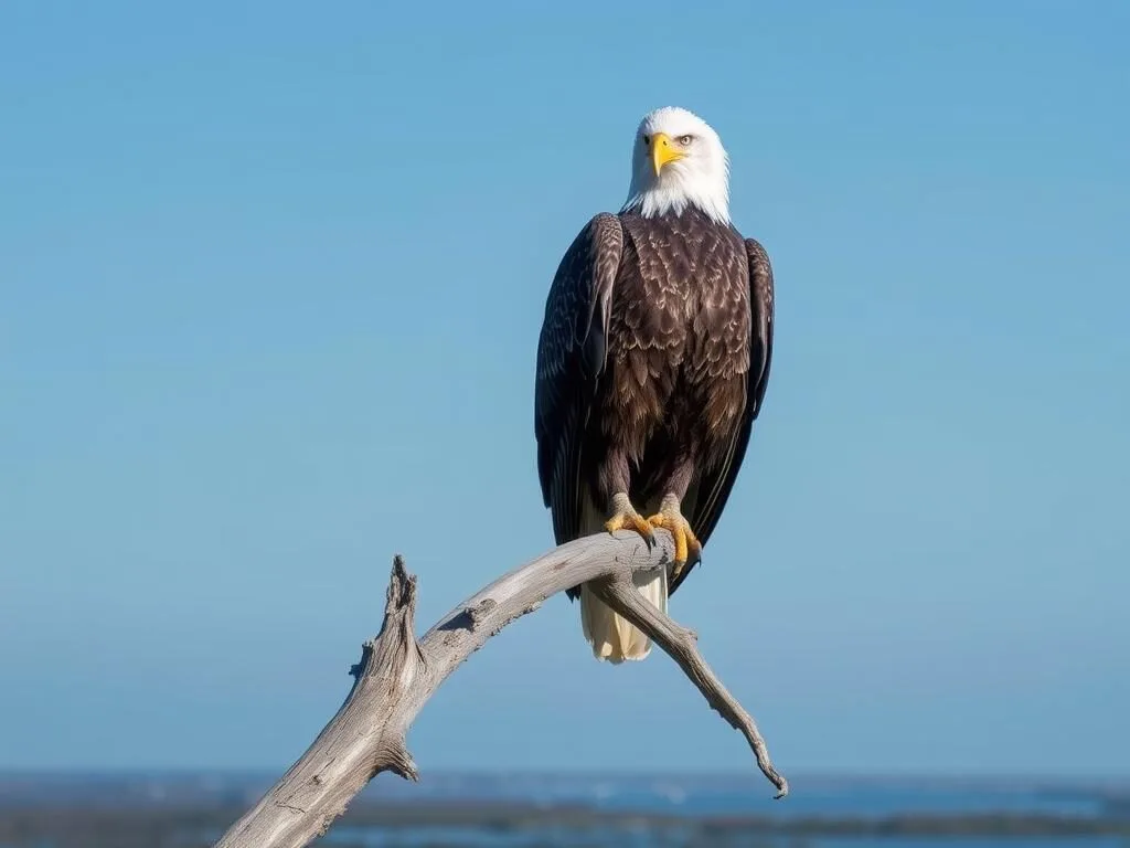 Bald eagle perched on a tree at St. George Island State Park Bald eagle perched on a tree at St. George Island State Park