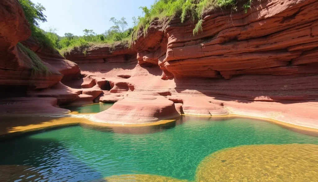 Balneario El Salitre natural pools near Guadalupe Colombia