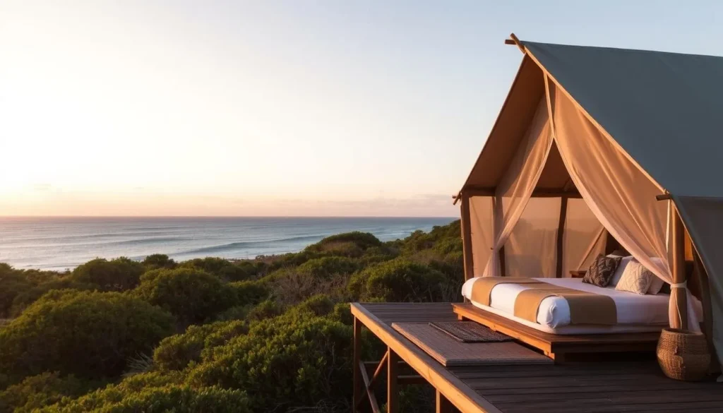 Banubanu Beach Retreat eco-glamping accommodation on Bremer Island near Nhulunbuy, Northern Territory