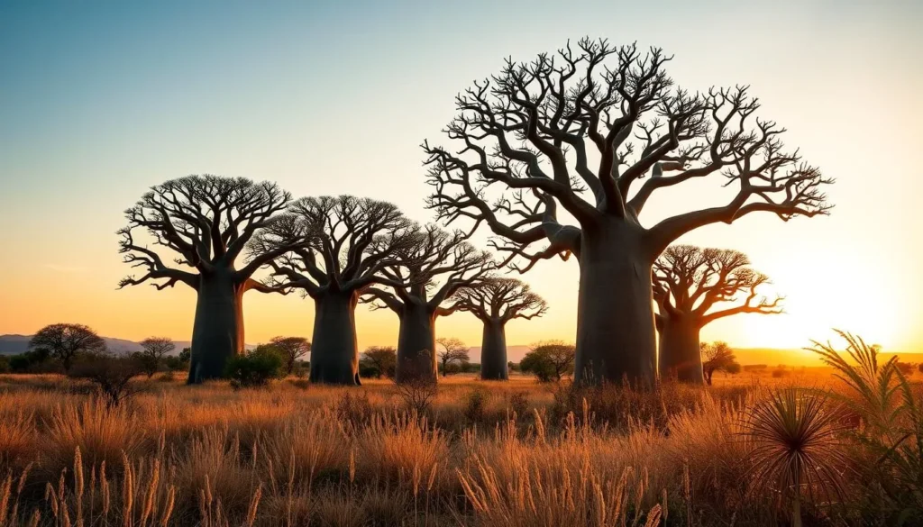 Baobab trees and unique flora in Tsingy de Namoroka National Park
