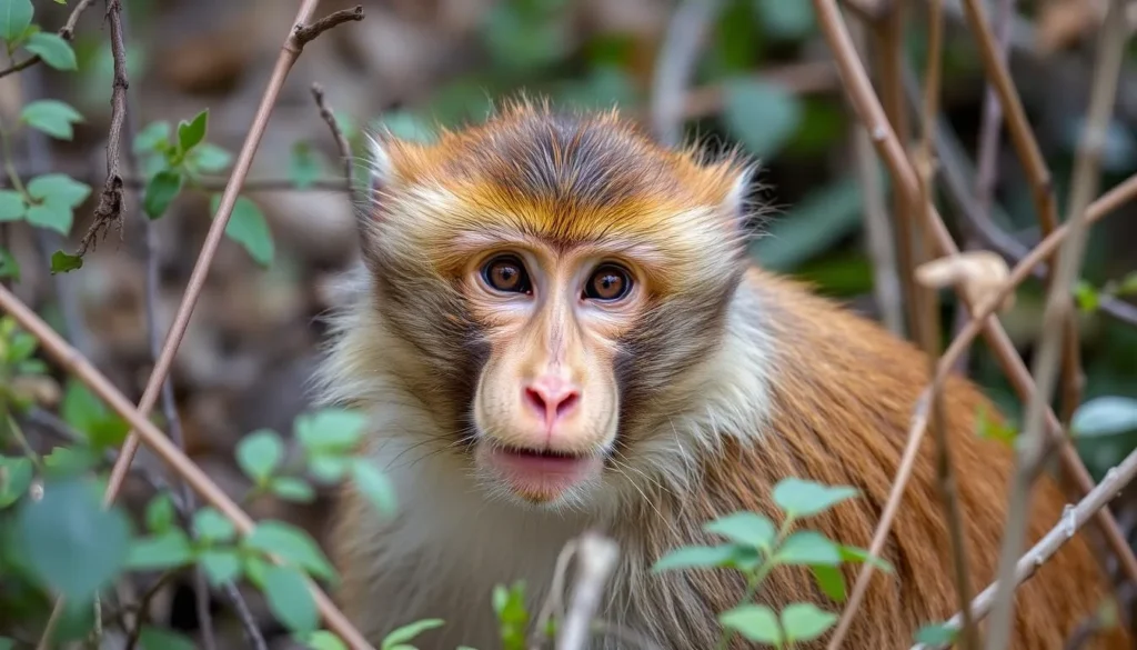 Barbary macaque, an endangered primate species found in Talassemtane National Park, Morocco