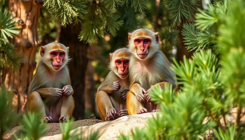 Barbary macaques in the cedar forest of Khenifra National Park