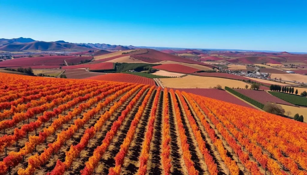 Barossa Valley vineyards in autumn with colorful foliage