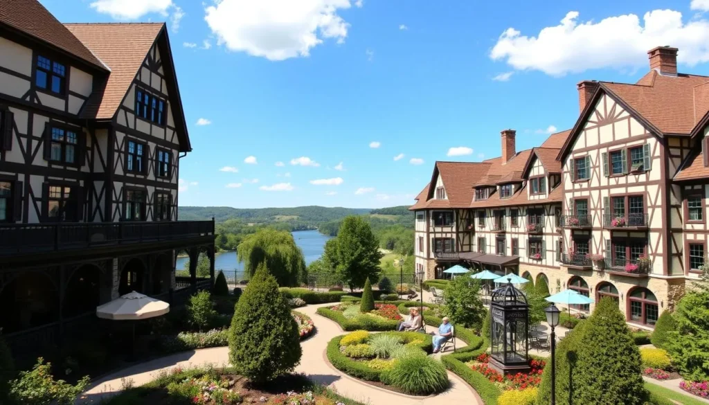 Bavarian Inn Resort in Shepherdstown with view of the Potomac River