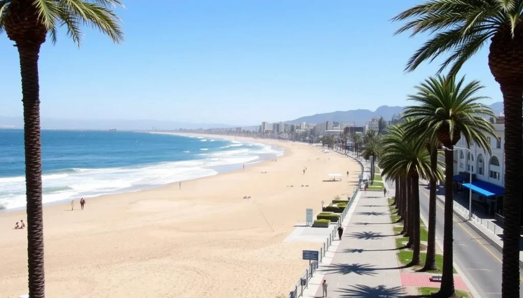 Beach at Viña del Mar near Valparaiso Chile, one of the best outdoor activities