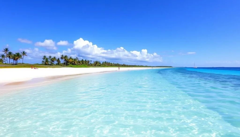 Beach on Great Keppel Island near Rockhampton Queensland with white sand and turquoise water