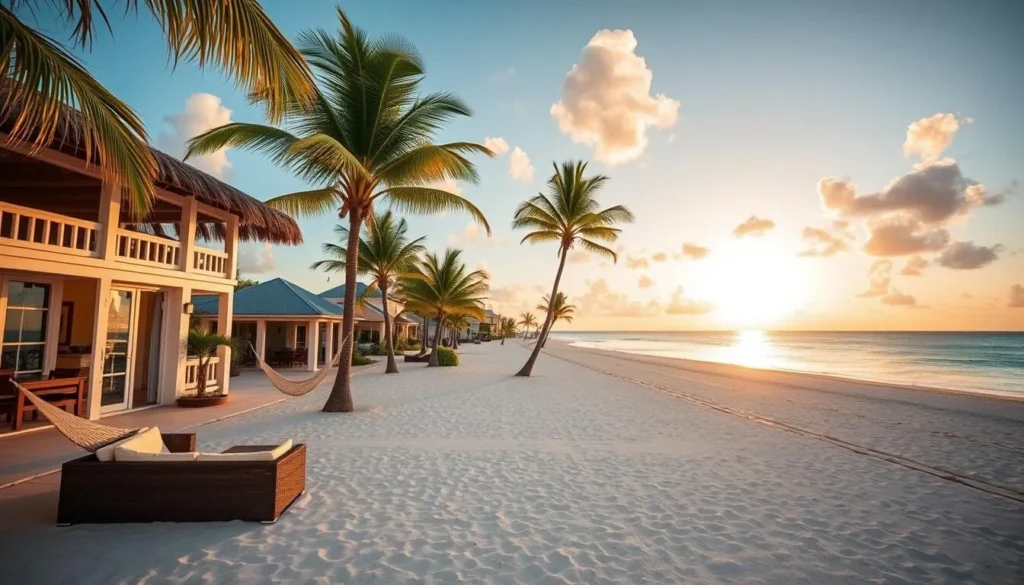 Beachfront accommodation in Barbuda with views of the turquoise waters