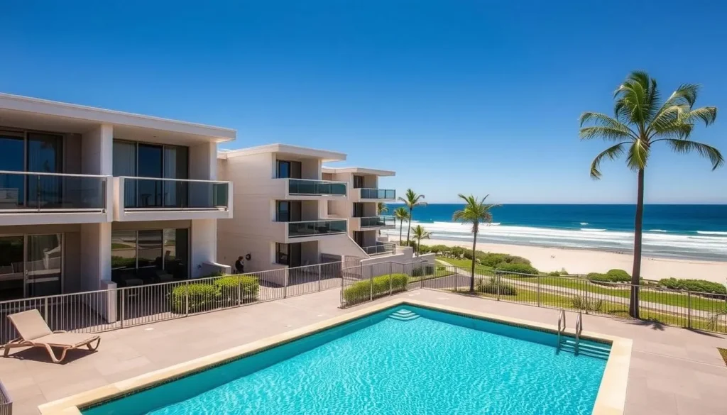 Beachfront accommodation in Merimbula with ocean views and balconies