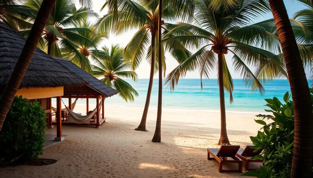 Beachfront accommodation on Velanai Island with traditional architecture Beachfront accommodation on Velanai Island with traditional architecture