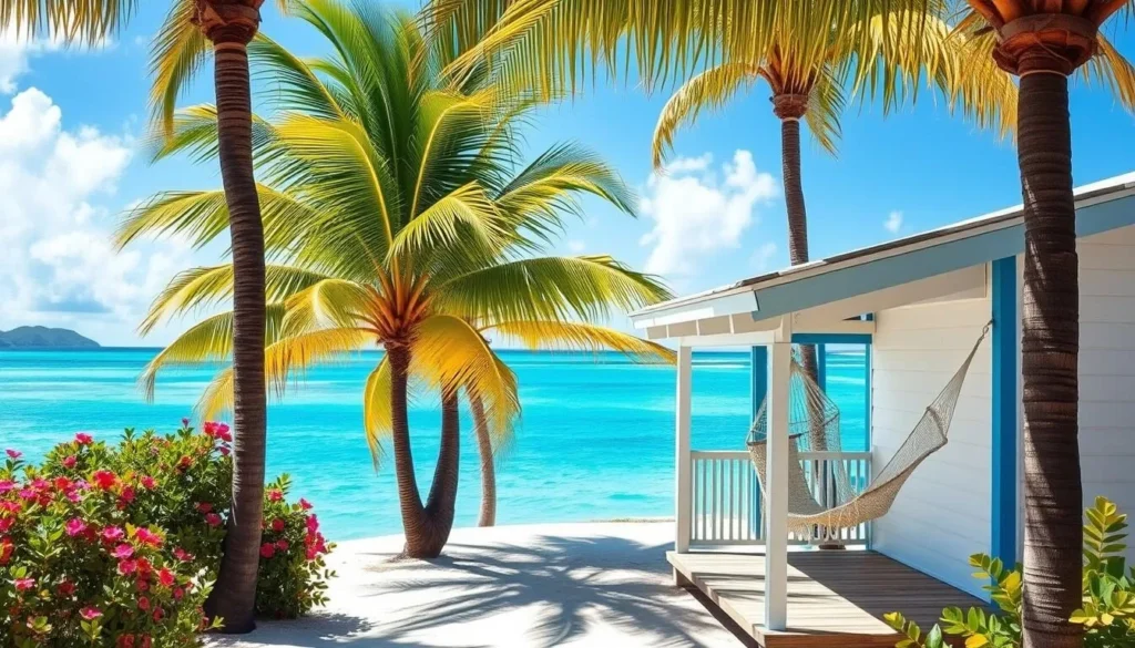 Beachfront accommodation on Water Island with views of the Caribbean Sea