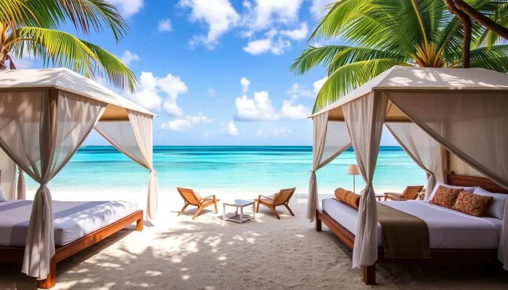 Beachfront accommodations at Anegada Beach Club with luxury tents overlooking the ocean