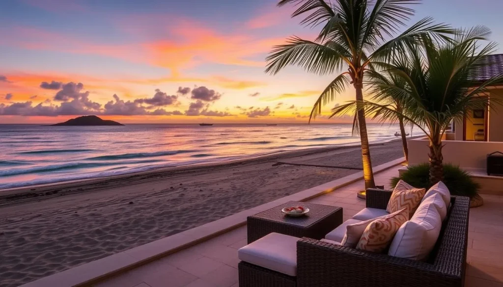 Beachfront accommodations near Isla Cerralvo with ocean view
