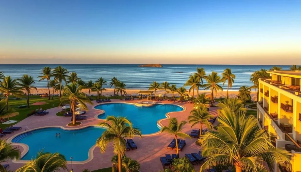 Beachfront hotel in San Carlos with views toward Isla San Pedro Nolasco Beachfront hotel in San Carlos with views toward Isla San Pedro Nolasco