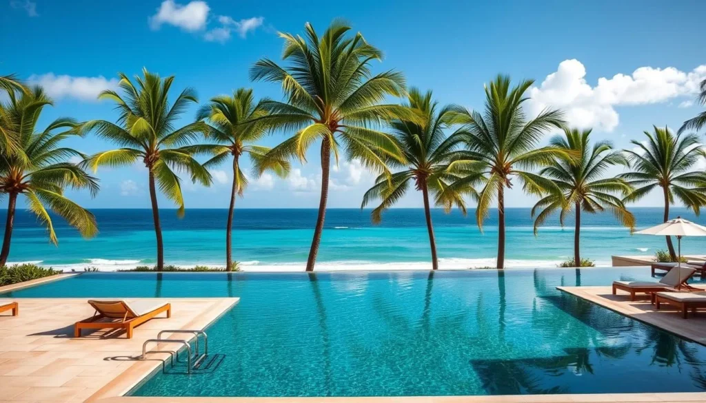 Beachfront resort in Martinique with infinity pool overlooking the Caribbean Sea - luxury base for Martinique things to do