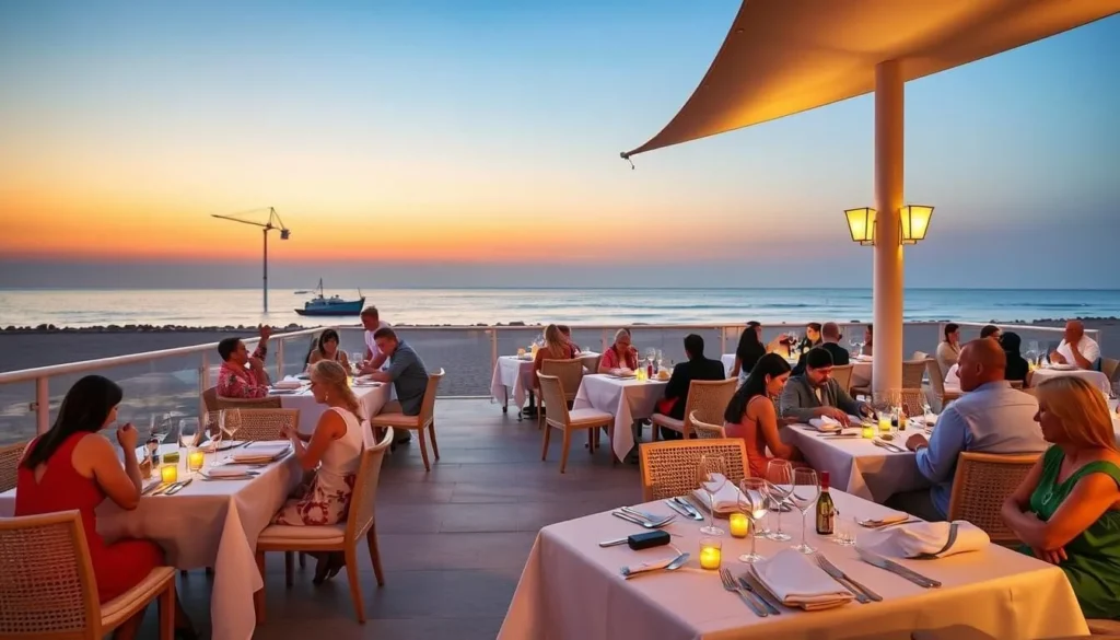 Beachfront restaurant at Katara Beach with Arabian Gulf views Beachfront restaurant at Katara Beach with Arabian Gulf views